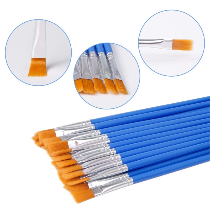 UPINS 60 Pcs Flat Paint Brushes, Small Brush Bulk for Detail Painting - Image 3